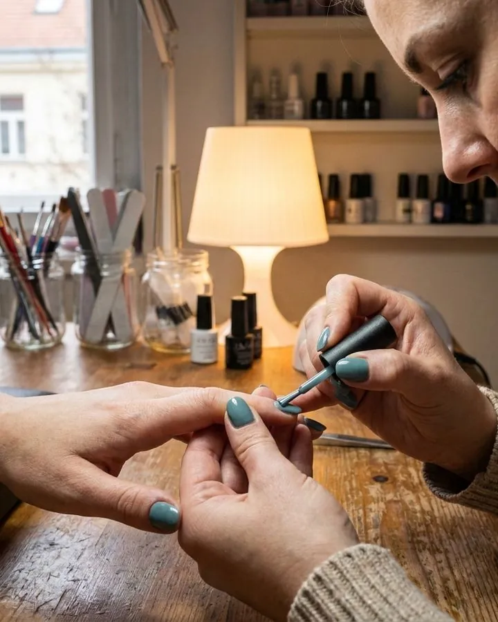 Nail treatment in a nail studio